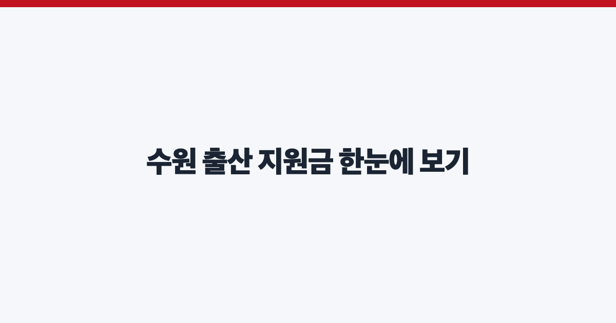 수원 출산 지원금 한눈에 보기