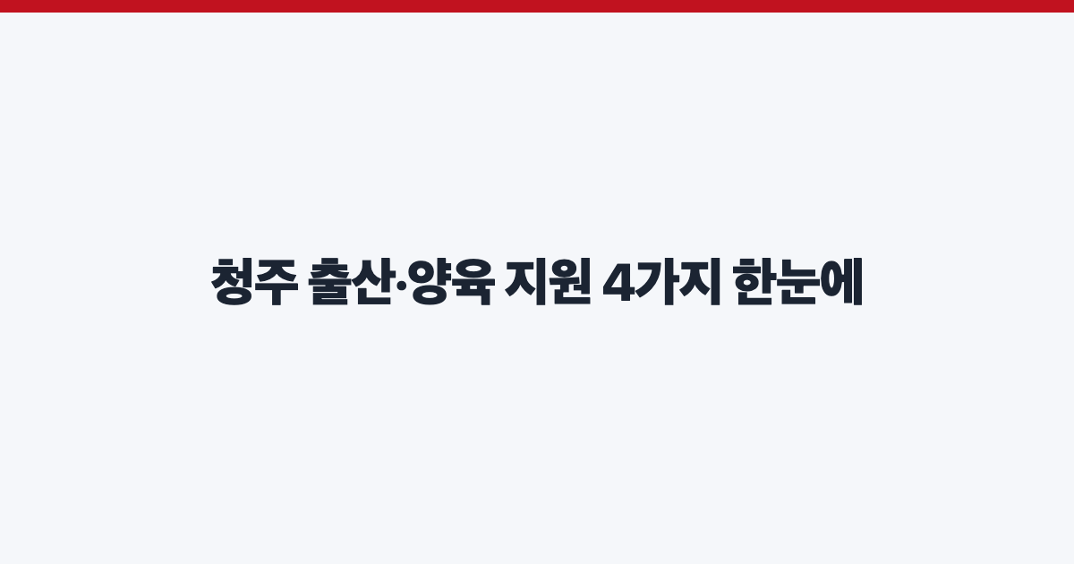 청주 출산·양육 지원 4가지 한눈에