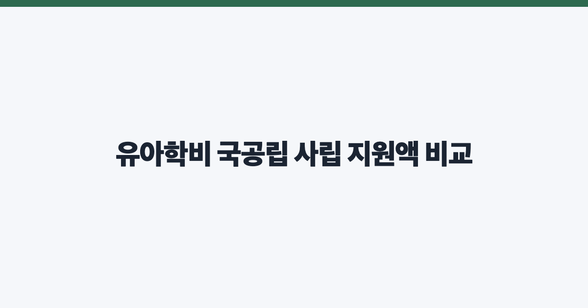 유아학비 국공립 사립 지원액 비교