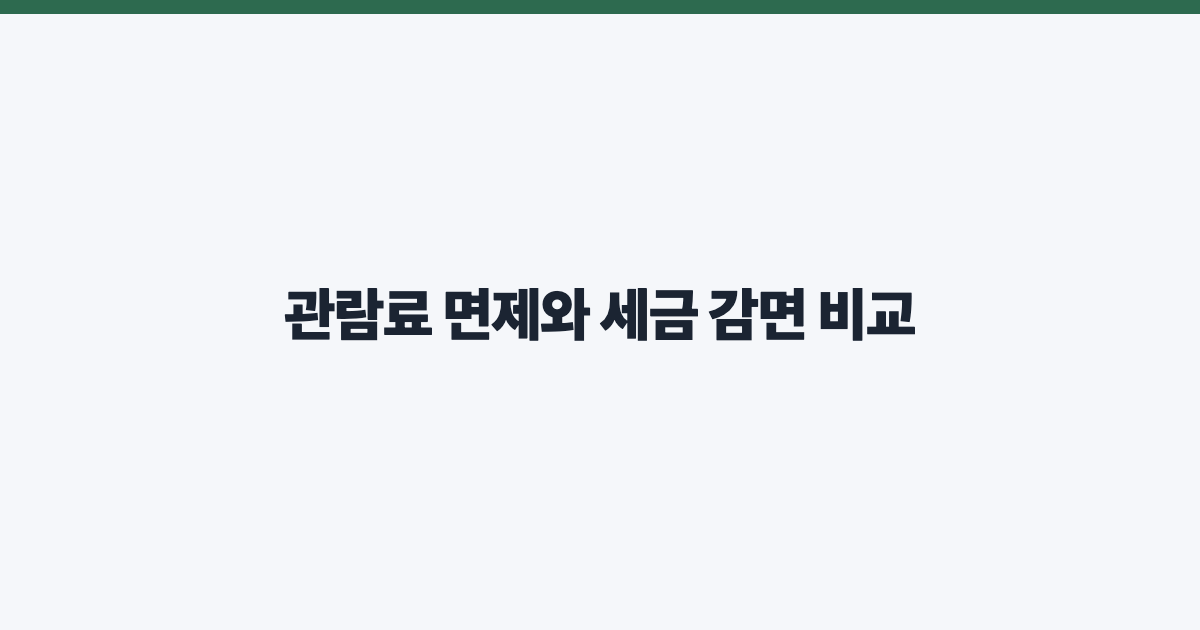 관람료 면제와 세금 감면 비교