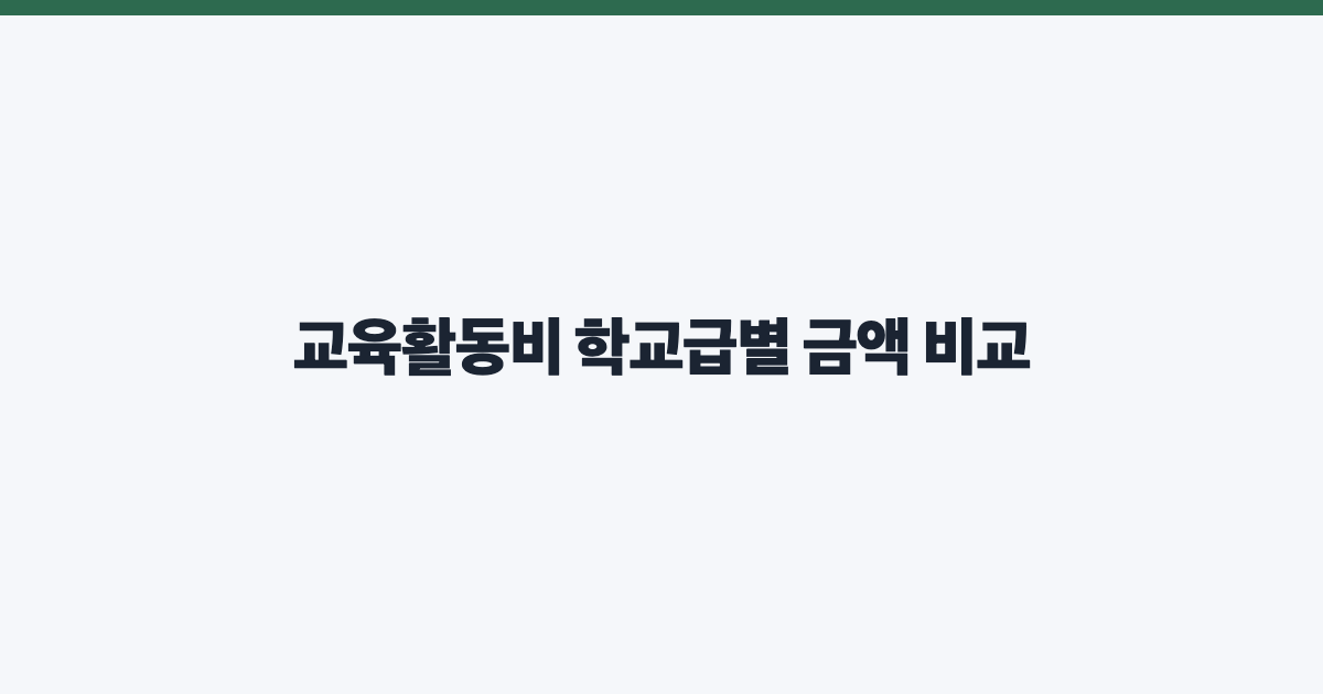 교육활동비 학교급별 금액 비교