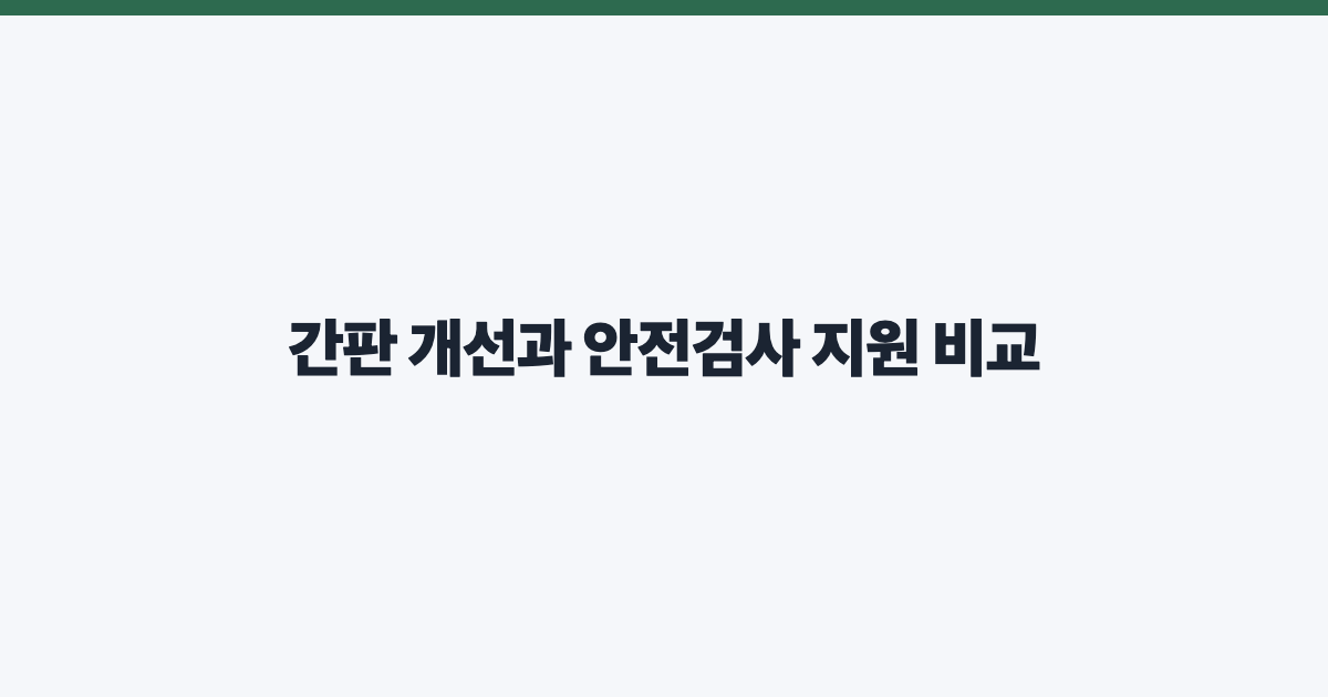간판 개선과 안전검사 지원 비교