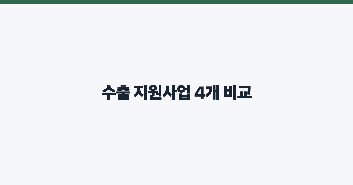 수출 지원사업 4개 비교