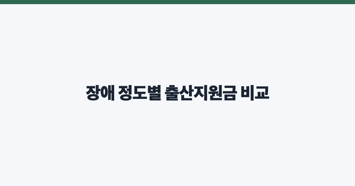 장애 정도별 출산지원금 비교