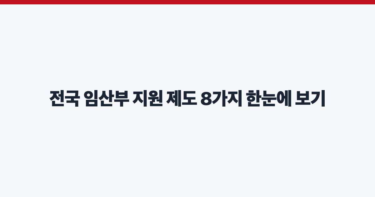 전국 임산부 지원 제도 8가지 한눈에 보기