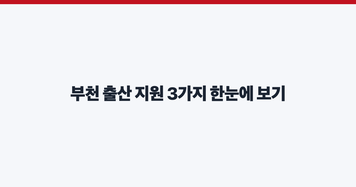 부천 출산 지원 3가지 한눈에 보기