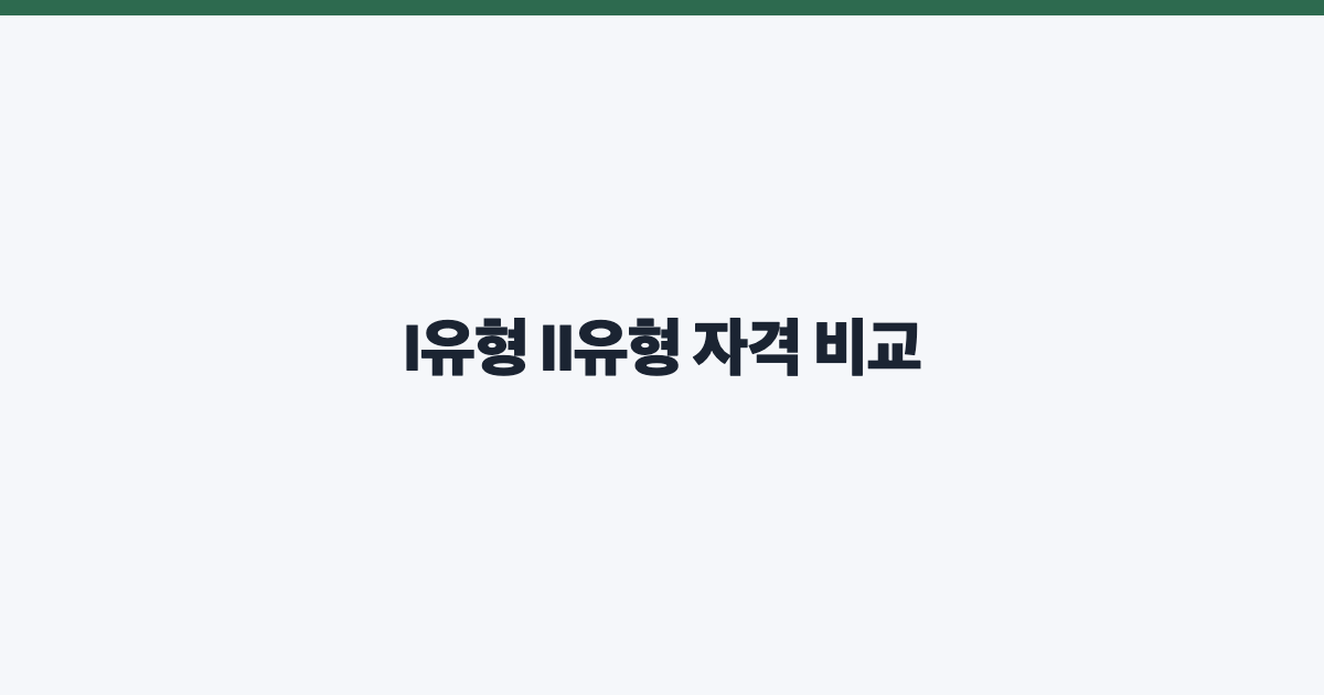I유형 II유형 자격 비교