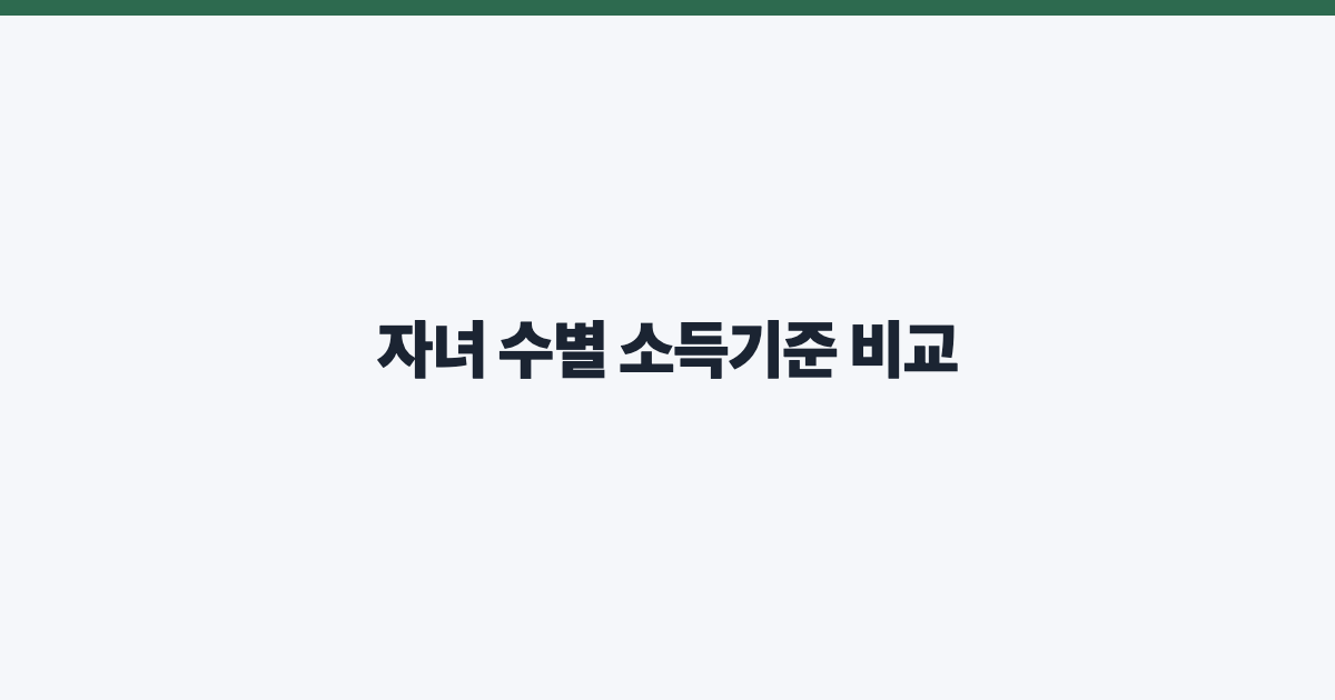 자녀 수별 소득기준 비교