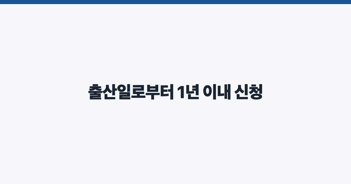 출산일로부터 1년 이내 신청