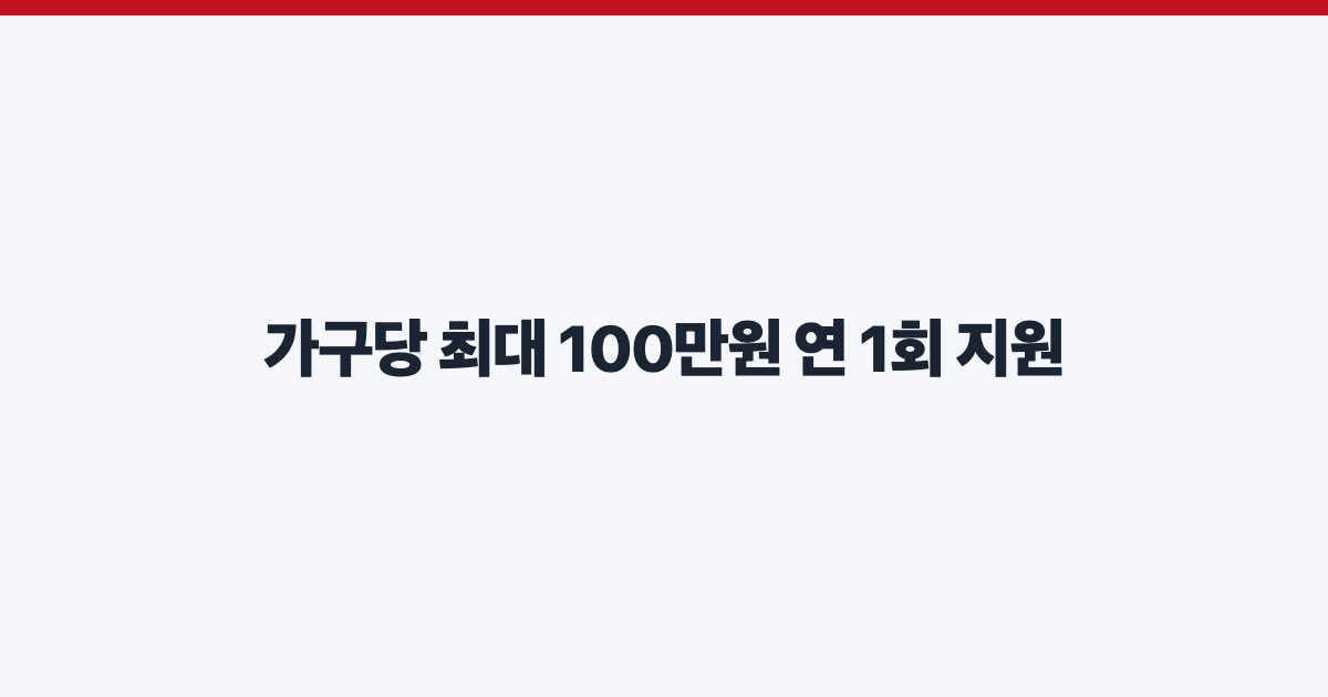 가구당 최대 100만원 연 1회 지원