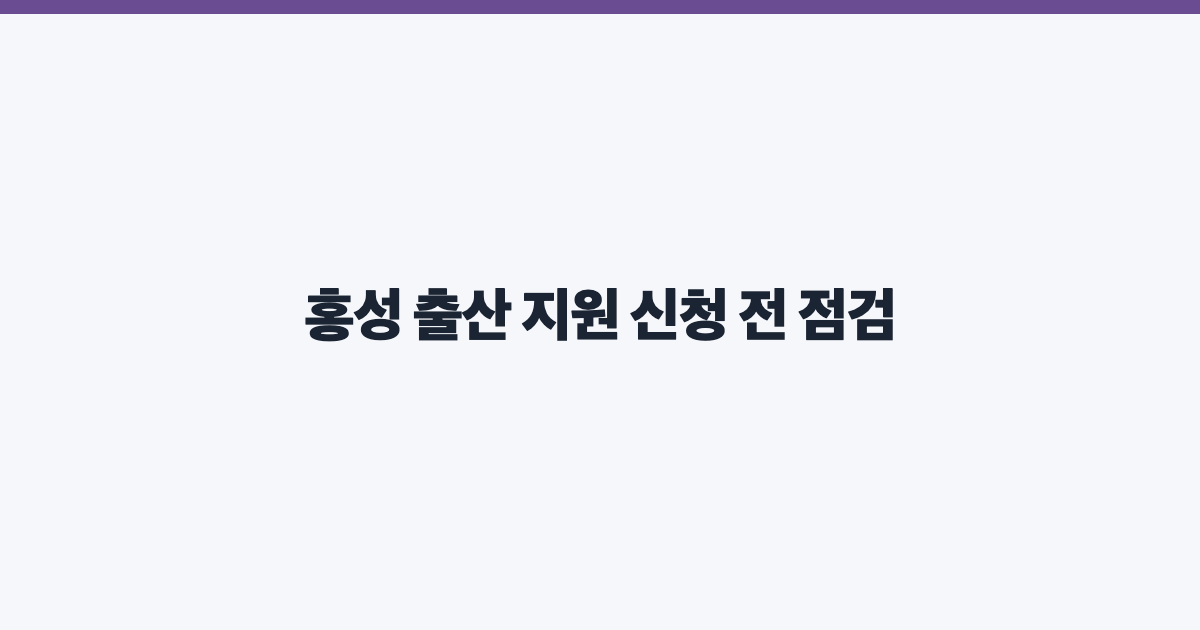 홍성 출산 지원 신청 전 점검