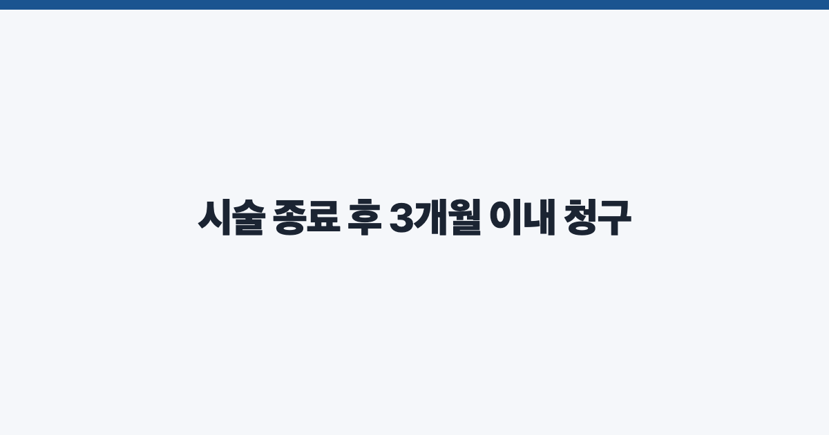시술 종료 후 3개월 이내 청구